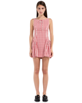 Pleated Gingham Dres
