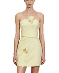 Yellow Floral Appliqué Dress