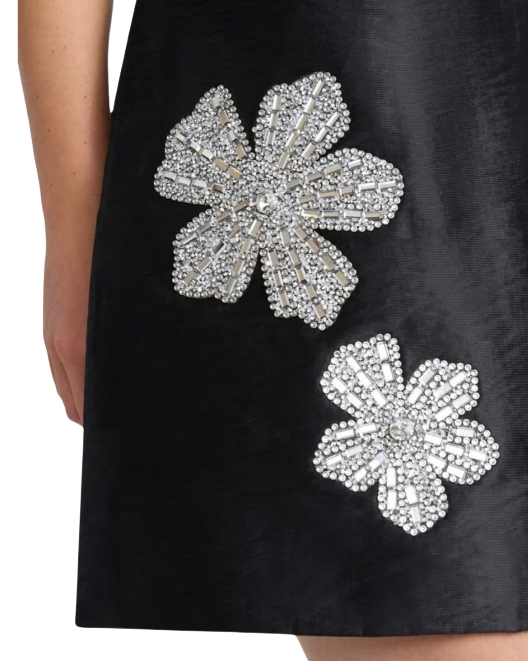 Black Flower Embellished Dress