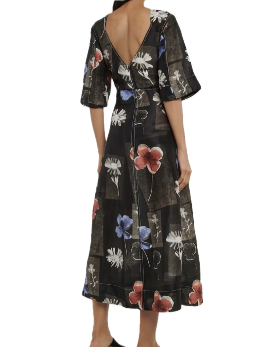 Linen Floral Dress