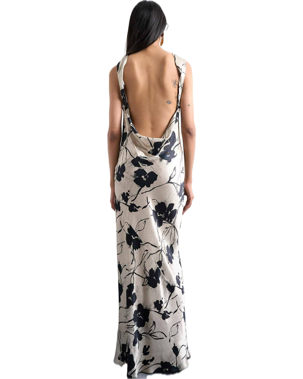 Satin Open Back Dress