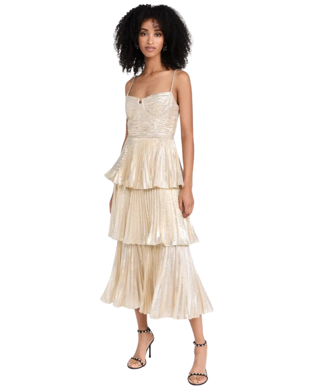 Metallic Tiered Dress